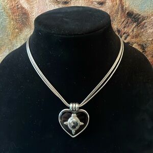 Brighton Choker Necklace Silver Tone Faceted Crystals